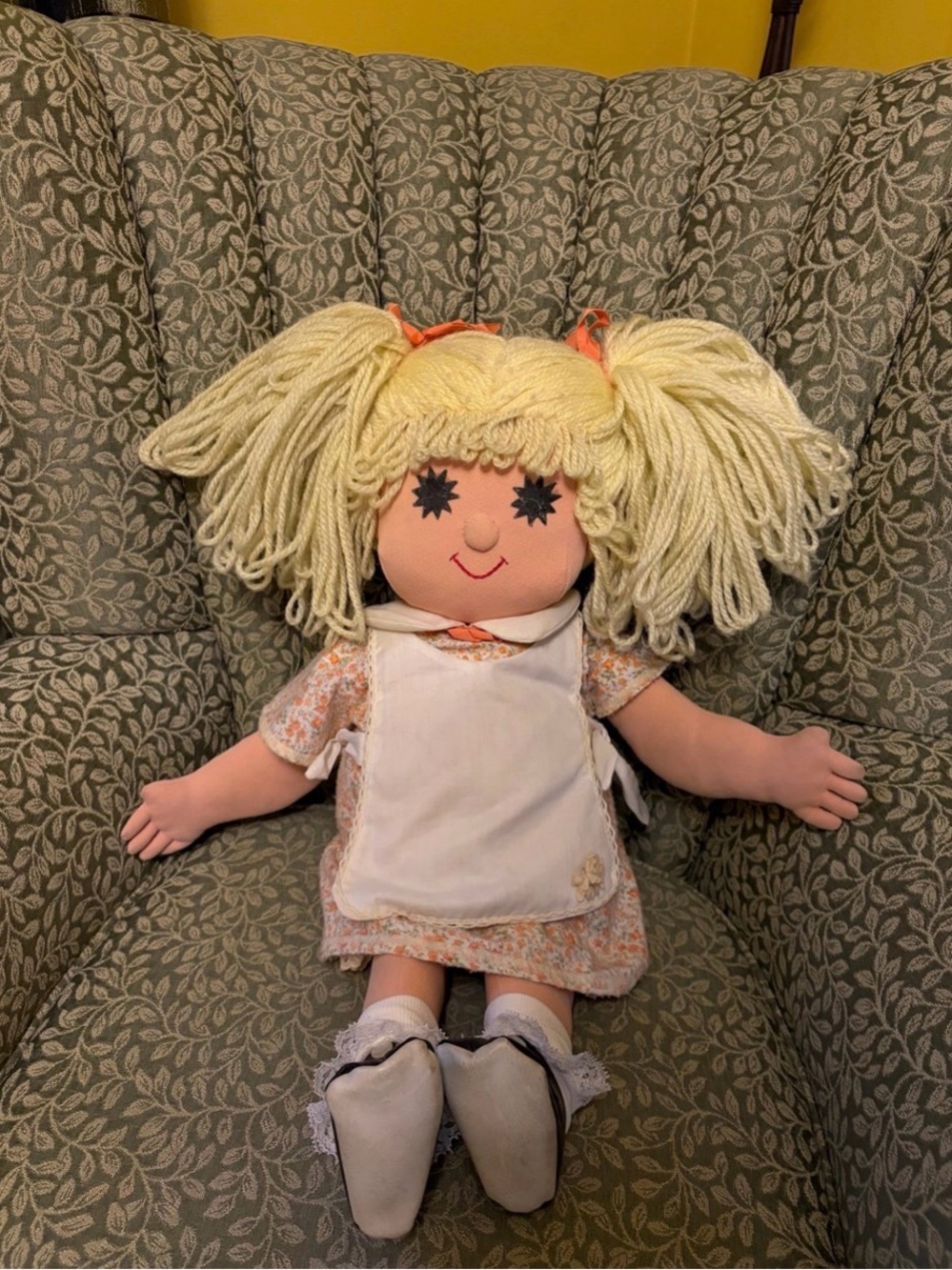 Vintage 20” Artisan Rag Doll by Clara Sanfilippo Custom Handmade 1980s OOAK DOLL